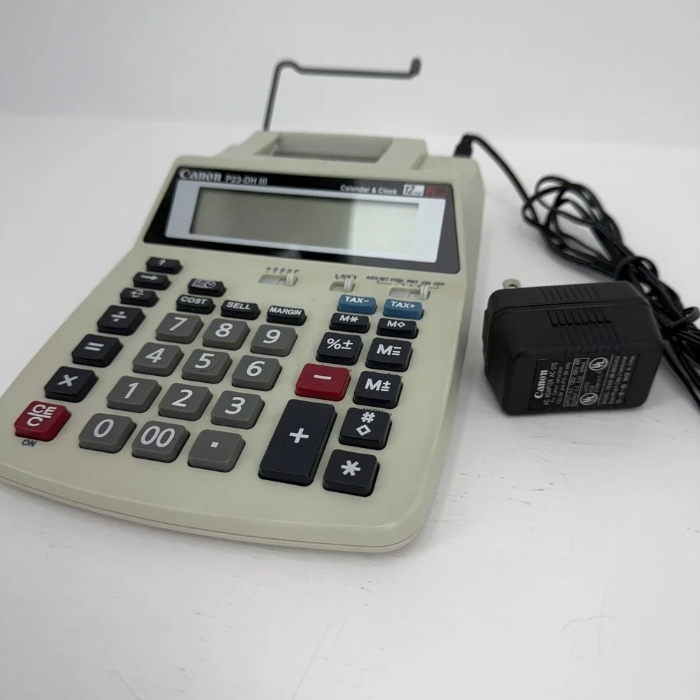 Canon P23-DH III Printing Calculator 12 Digit Beige Excellent‎ AC Adapter